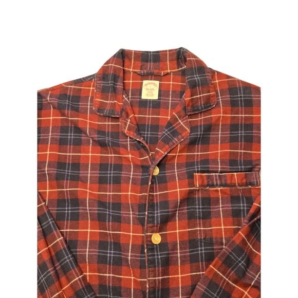 Brooks Brothers Other - Brooks Brothers Men's Plaid Flannel Pajama Sleep Shirt Top‎ Red Blue